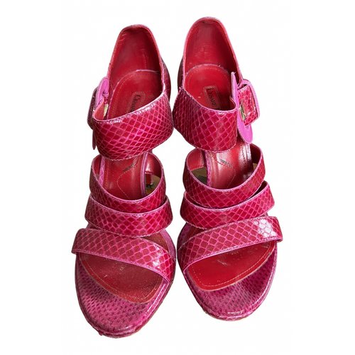 Pre-owned Cesare Paciotti Leather Sandals In Pink