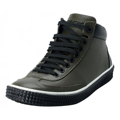 Pre-owned Jimmy Choo Leather High Trainers In Green