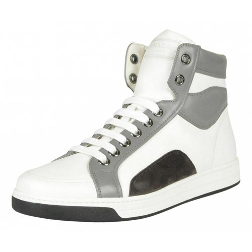 Pre-owned Prada Leather High Trainers In Multicolour