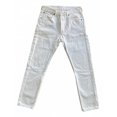 Pre-owned Levi's 501 Straight Jeans In White