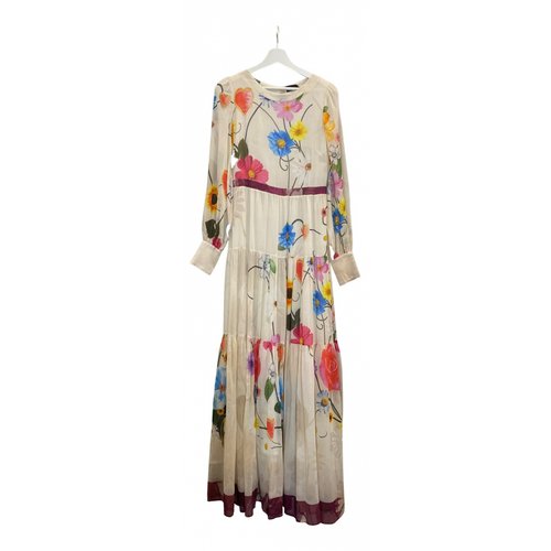 Pre-owned Black Coral Maxi Dress In Beige