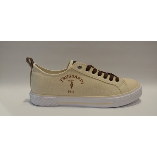 Pre-owned Trussardi Cloth Low Trainers In Beige