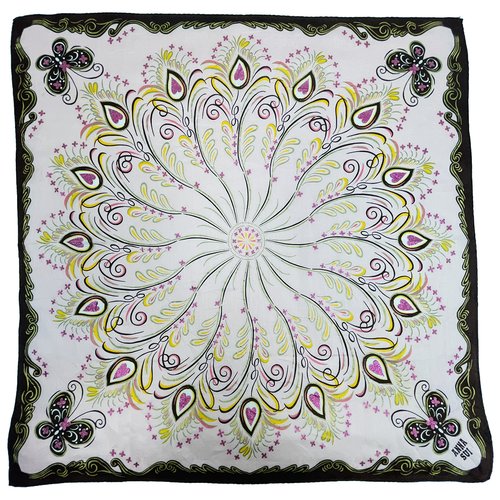 Pre-owned Anna Sui Silk Handkerchief In Multicolour