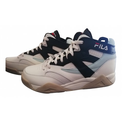 Pre-owned Fila Leather High Trainers In Multicolour