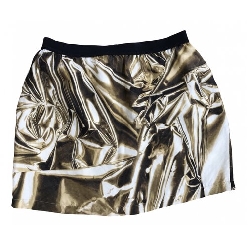 Pre-owned Stella Mccartney Silk Mini Skirt In Gold