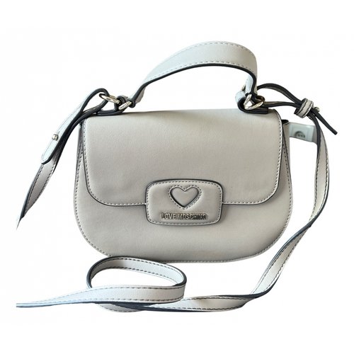 Pre-owned Moschino Love Leather Crossbody Bag In Beige