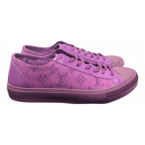 Pre-owned Louis Vuitton Tattoo Cloth Low Trainers In Purple