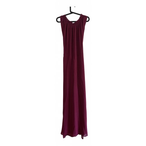 Pre-owned Hoss Intropia Silk Maxi Dress In Purple