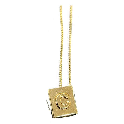 Pre-owned Celine Alphabet Necklace In Gold