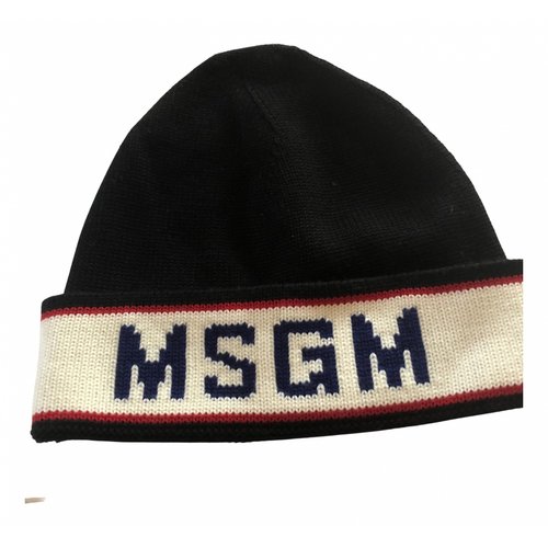Pre-owned Msgm Wool Hat In Black