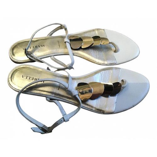Pre-owned Marella Leather Sandals In White