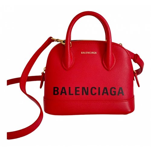 Pre-owned Balenciaga Ville Top Handle Leather Handbag In Red