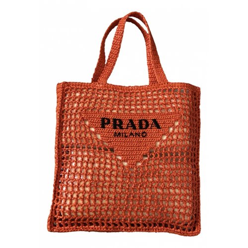 Pre-owned Prada Tote In Orange