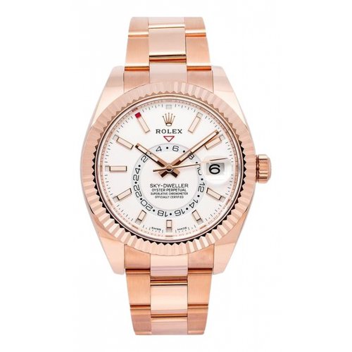 Pre-owned Rolex Pink Gold Watch In White