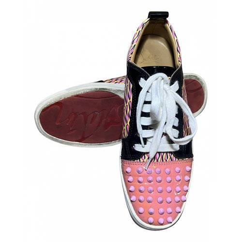 Pre-owned Christian Louboutin Gondolita Leather Trainers In Pink