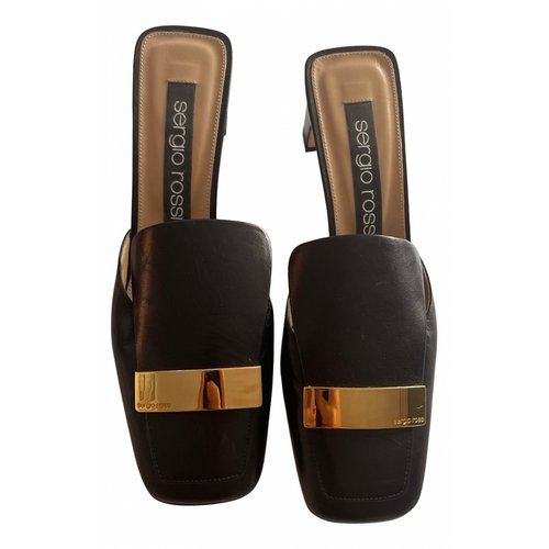 Pre-owned Sergio Rossi Leather Sandals In Black