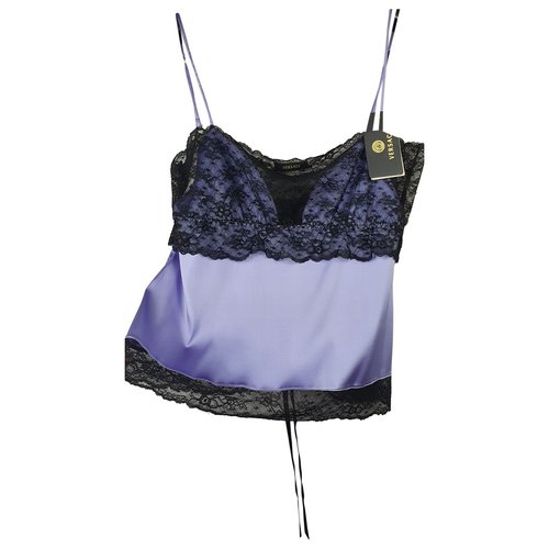 Pre-owned Versace Silk Camisole In Purple
