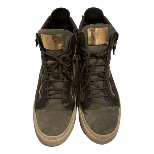 Pre-owned Giuseppe Zanotti Coby High Trainers In Khaki