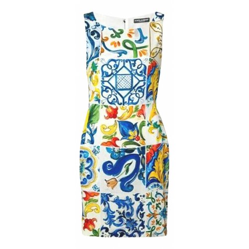 Pre-owned Dolce & Gabbana Silk Mini Dress In Multicolour