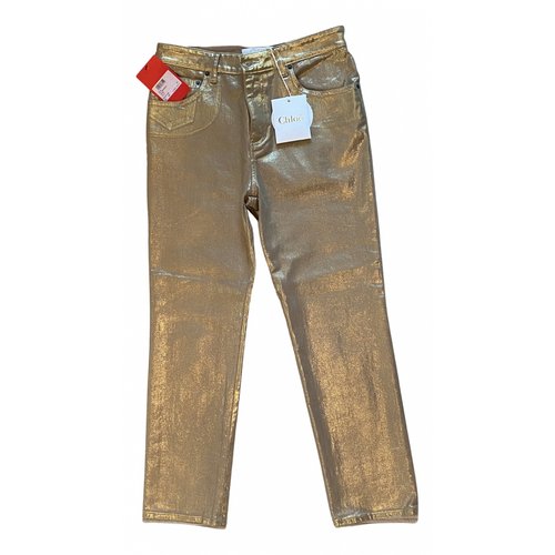 Pre-owned Chloé Slim Jeans In Gold