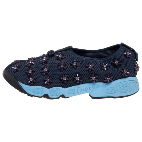 Pre-owned Dior Cloth Trainers In Navy
