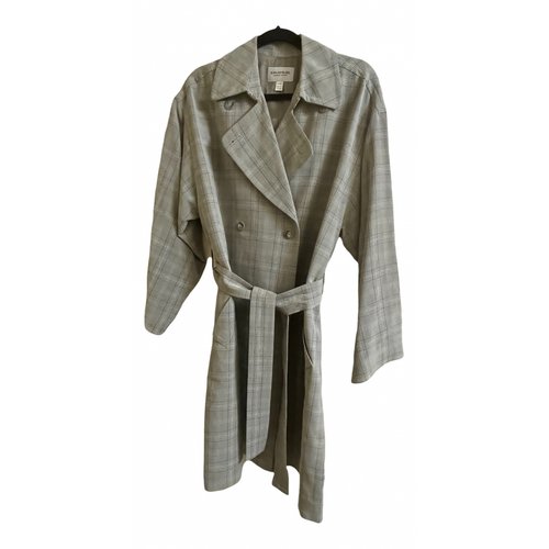 Pre-owned Emanuel Ungaro Wool Trench Coat In Grey