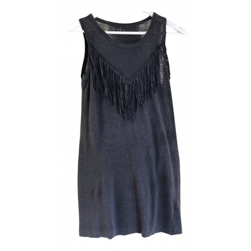 Pre-owned Zadig & Voltaire Linen Mini Dress In Anthracite