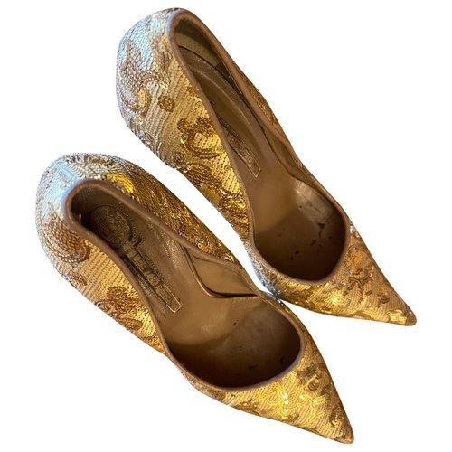 Pre-owned Les Tropeziennes Glitter Heels In Gold