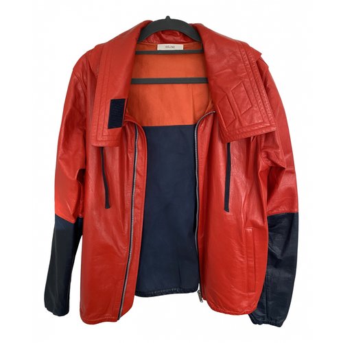 Pre-owned Celine Leather Jacket In Red