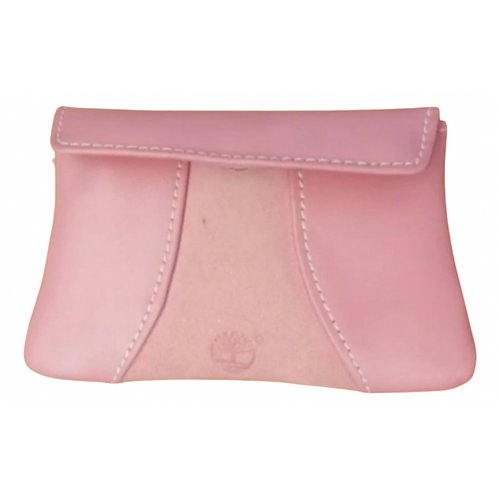 Pre-owned Timberland Leather Card Wallet In Pink