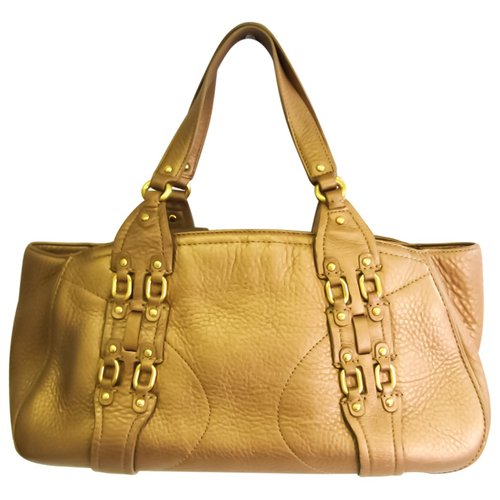 Pre-owned Cole Haan Leather Handbag In Gold