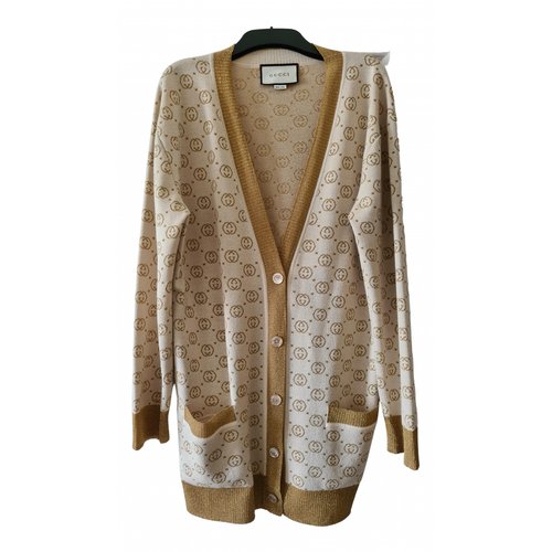 Pre-owned Gucci Wool Cardigan In Gold