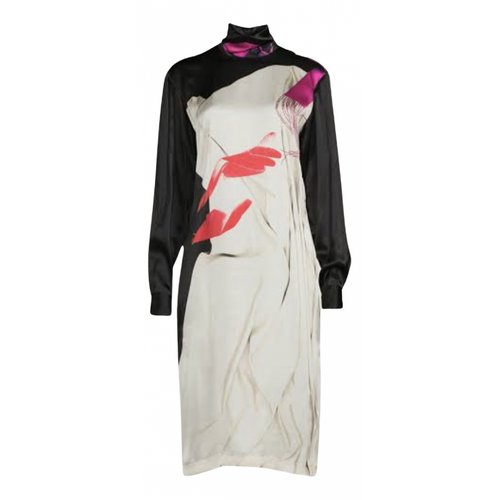 Pre-owned Dries Van Noten Silk Dress In Multicolour
