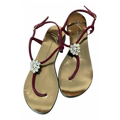 Pre-owned Giuseppe Zanotti Leather Sandals In Burgundy