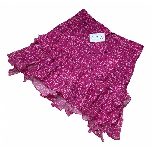 Pre-owned Tanya Taylor Silk Mini Skirt In Pink