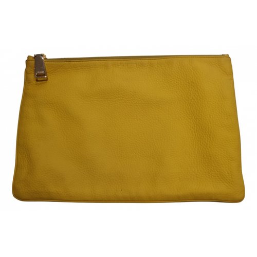Pre-owned Jil Sander Leather Clutch Bag In Yellow