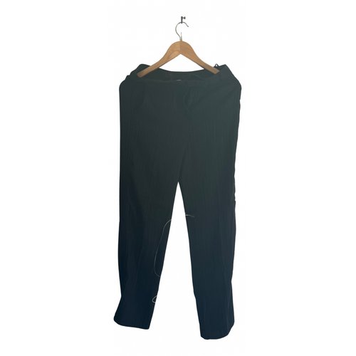 Pre-owned Kenzo Linen Straight Pants In Black