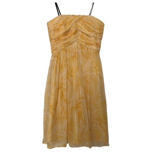 Pre-owned Laundry By Shelli Segal Silk Mid-length Dress In Yellow