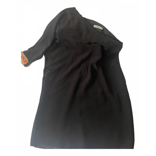 Pre-owned Ella Luna Silk Mid-length Dress In Black