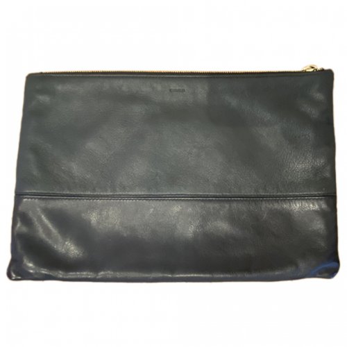 Pre-owned Jil Sander Leather Clutch Bag In Black