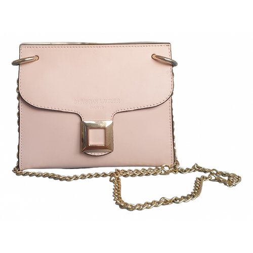 Pre-owned Christian Laurier Leather Crossbody Bag In Pink