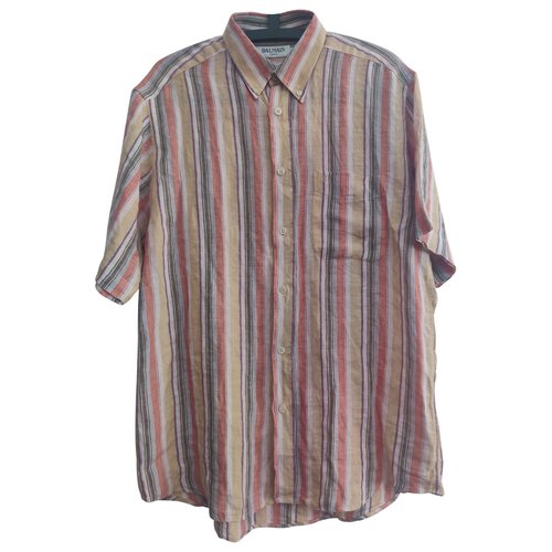 Pre-owned Balmain Linen Shirt In Multicolour