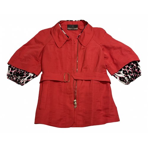 Pre-owned Roberto Cavalli Linen Jacket In Red
