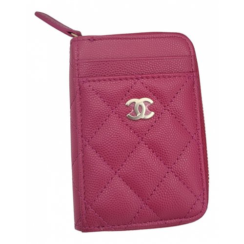 Pre-owned Chanel Timeless/classique Leather Wallet In Pink