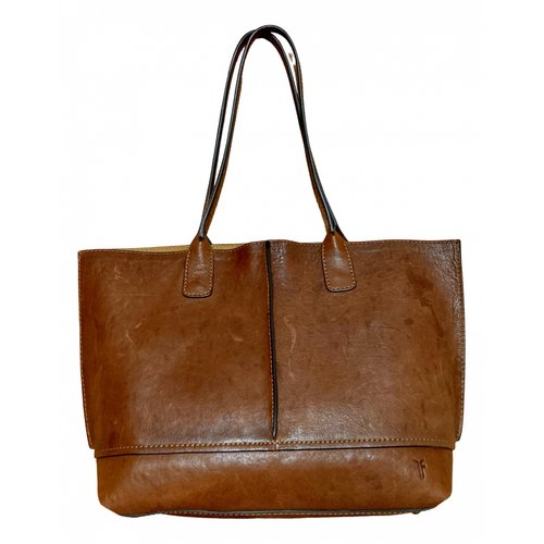 Pre-owned Frye Leather Tote In Brown