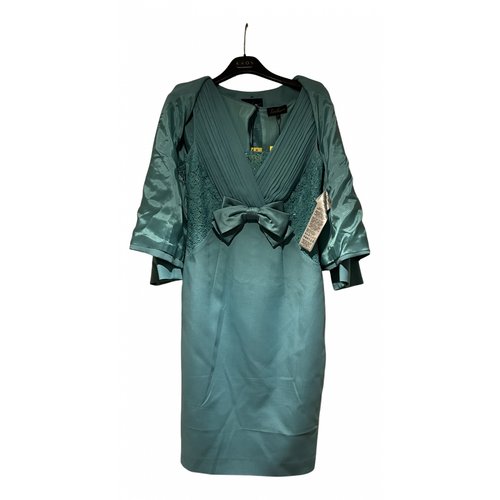 Pre-owned Luisa Spagnoli Silk Mid-length Dress In Turquoise