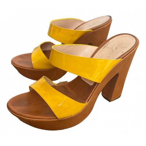 Pre-owned Casadei Leather Sandals In Yellow