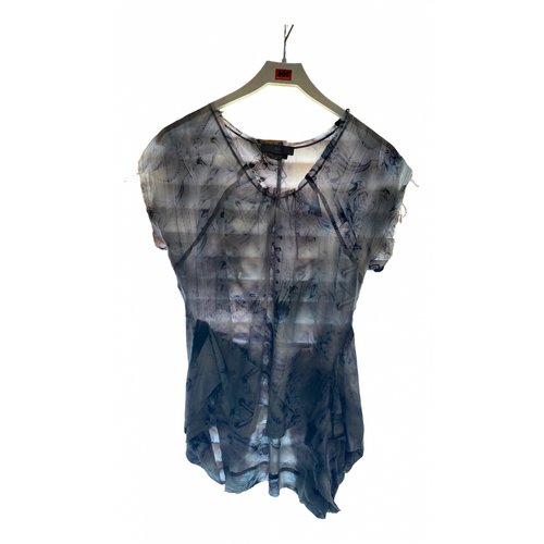Pre-owned Mcq By Alexander Mcqueen Silk Blouse In Blue