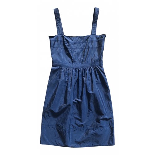 Pre-owned Burberry Silk Dress In Blue