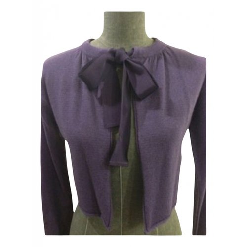 Pre-owned Moschino Love Wool Cardigan In Purple